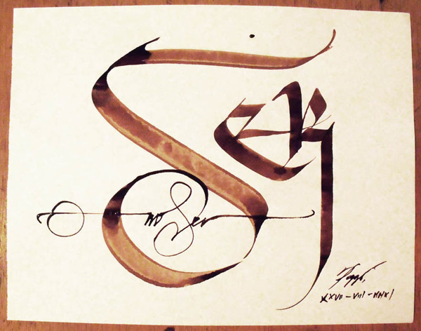La Belle Caligrafie peggo lettering ruling pen splash letters expressive energy stylish gesture