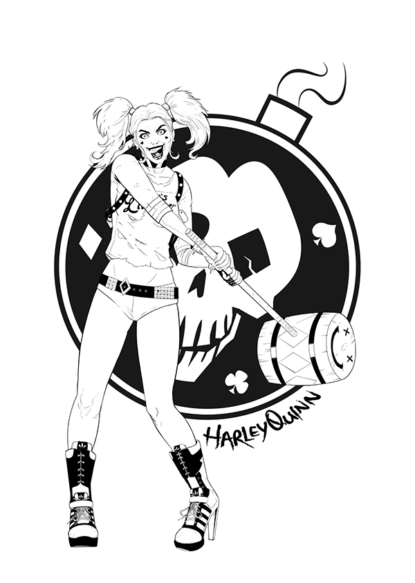 harley quinn suicide squad Margot Robie Dc Comics pinup art.