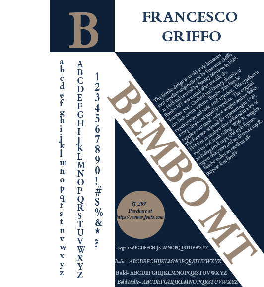 bembo mt pro design font Francesco Griffo Typeface typography  
