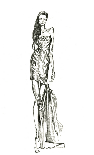 fashion illustration graphite pencil fashion design SCAD