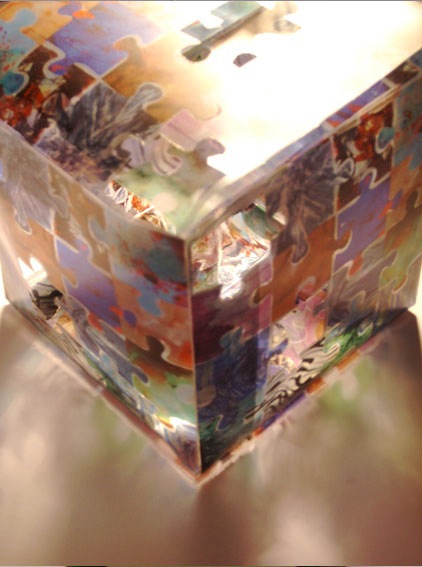Confusion puzzle pieces acetate cube translucent Patterns