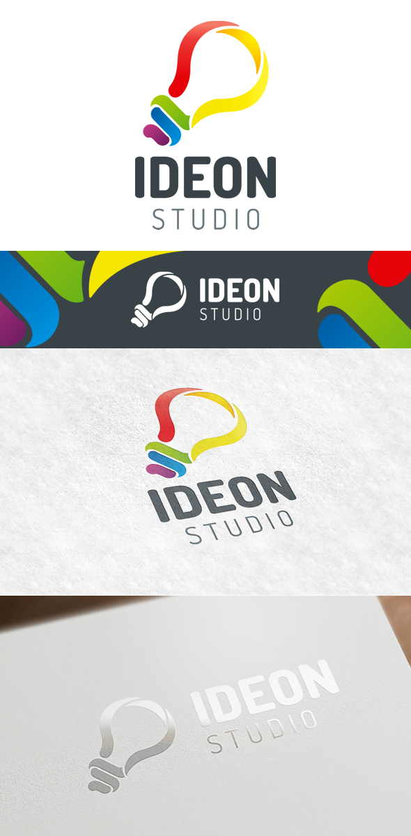 Ideon  bulb  Colorful creative studio design xMind ribbon