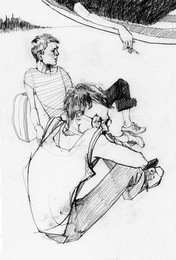 sketches  roughs  finals  short story  book flannery o'connor  1950s  graphite