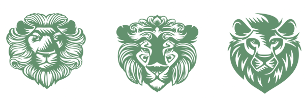 logo lion sketch deer owl