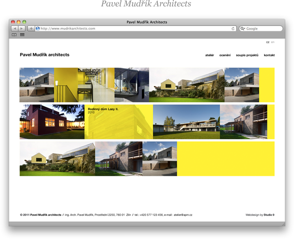 Webdesign ceska sporitelna fiat MY DVA interiors architecture studio Screenshots Clean Design selection webdesign works