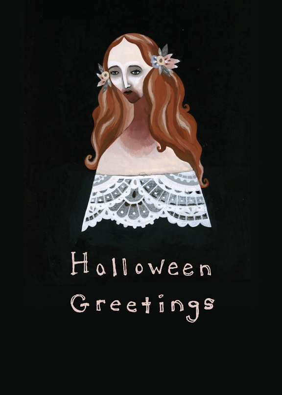 Halloween stationary greeting cards spooky