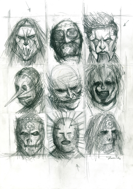 slipknot art ILLUSTRATION  Drawing  comics Stefan Katanic metal