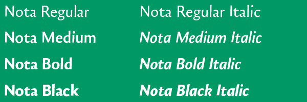 Typonine Nota calligraphic sans Typeface type design Nikola Djurek text