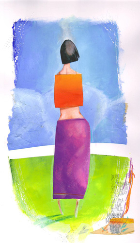acrylic watercolor women woman
