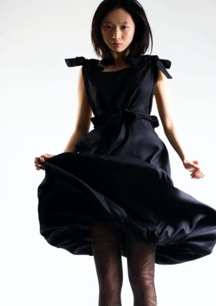 fashion design  miami  funkshion black silk dress styling 