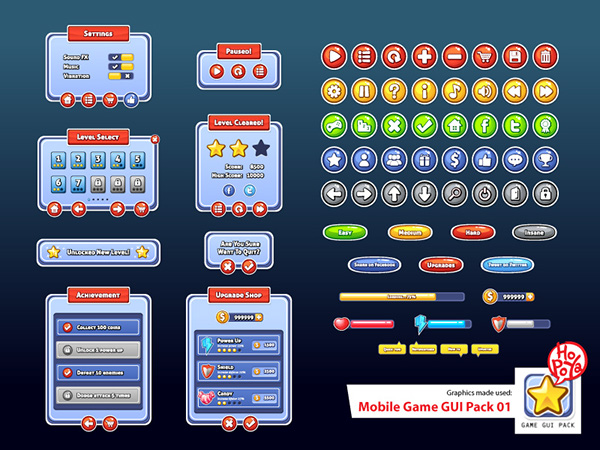 Mobile Game GUI Pack 01 on Behance