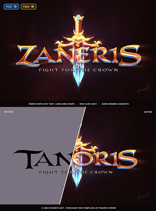 [FREE DOWNLOAD] Zaneris - Mmorpg Editable Game Logo