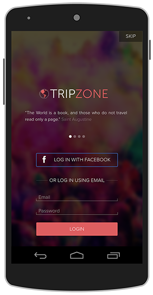 Mobile app Travel design android app design