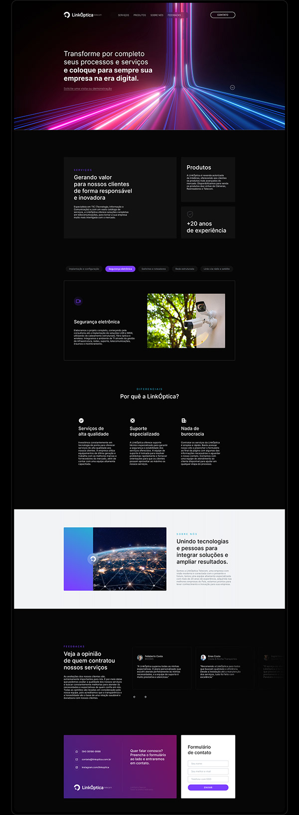 LinkOptica Telecom | One page website