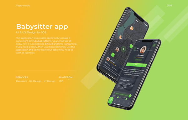 Babysitter App UX + UI