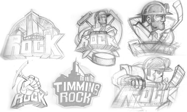 Hockey logo team logo logo vector timmins rock junior hockey jersey bus merchandise Logo Design Mining hockey Sports logo