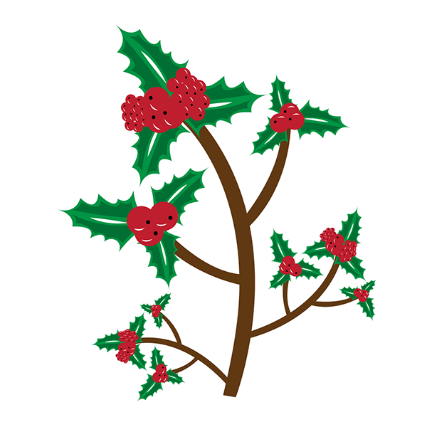 Christmas Holly Decoration Free Vector and PNG