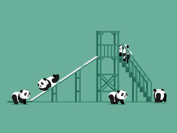 Baby Panda Slide - Animated Gif on Behance