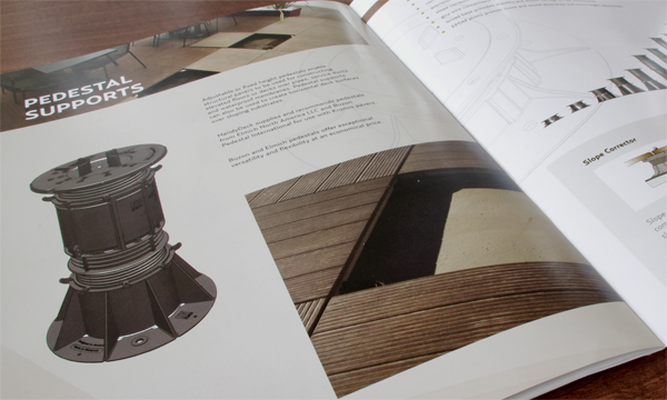 catalog brochure leaflet insert Decking wood terrace garden stone pedestal Granite Product Catalog Marble green