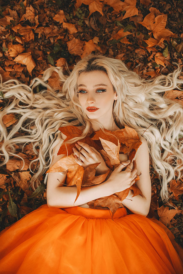 girl people Photography  portrait dreamy Fall orange beauty