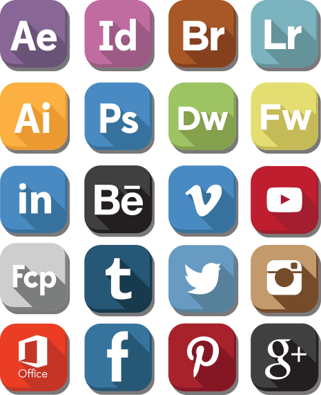 icons software social media