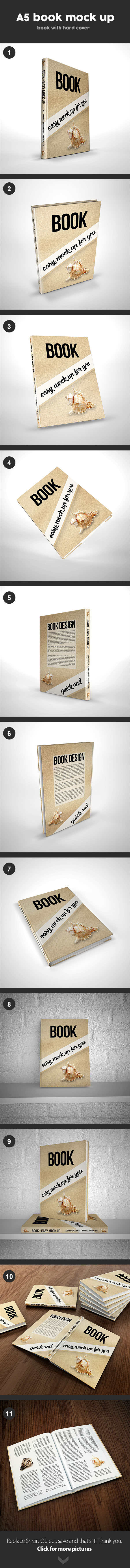 3D a5 book book cover mock up mock-up book mockup cover design Mockup