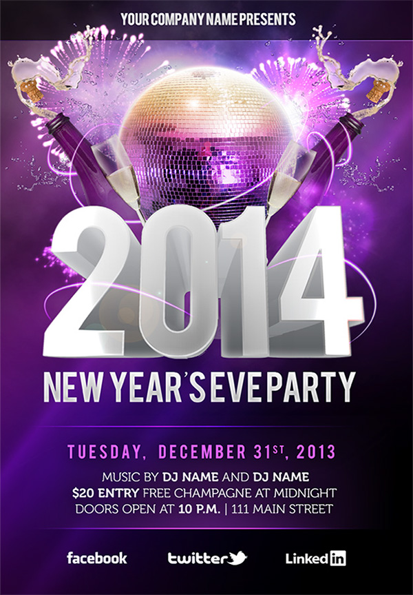 Free New Year S Eve Psd Party Flyer Template Download On Behance