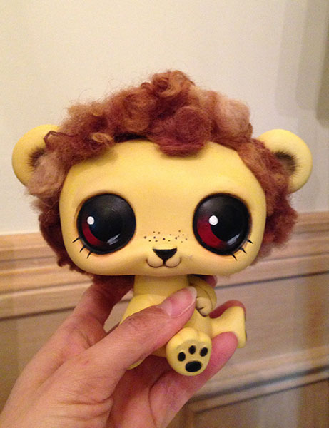 wizard of oz felting littest pet shop custom toy cowardly lion