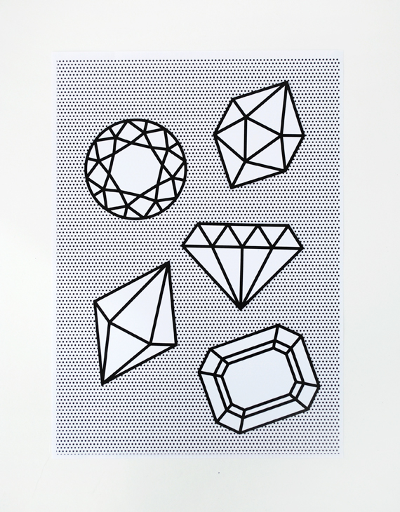 Gems  geometric  paper  craft  Printable  Graphic  Diamond