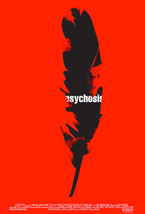 psychosis key art horror grunge red Scary black