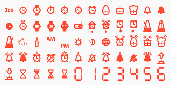 Picture symbol icons dingbat font Typeface phone weather time