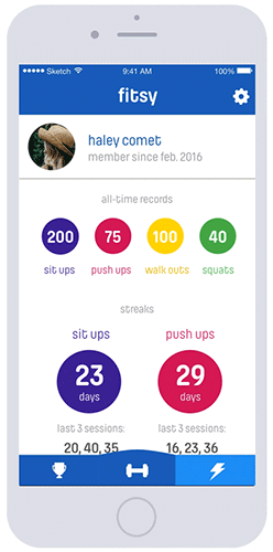 workout app alternative exercise Fun FIT easy Experience ux UI