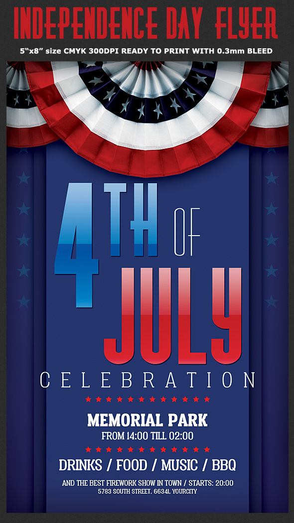 4th july 4th july flyer of july of july flyer american american flag celebration club flyer Event