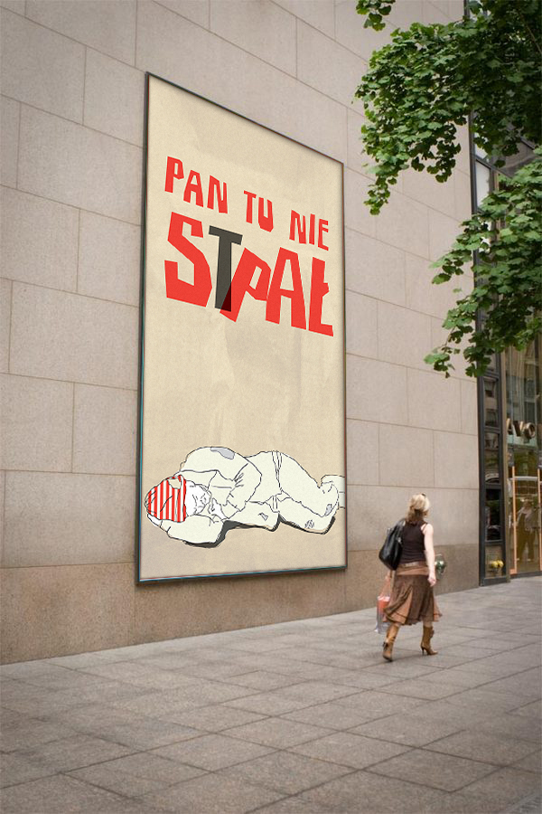 poster polska plakat poland change contest ams Mockup PRL homeless worker Work  shovel Memory
