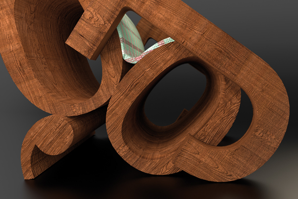 furniture letters wood 3D