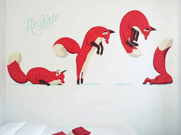 Fox jump Mural