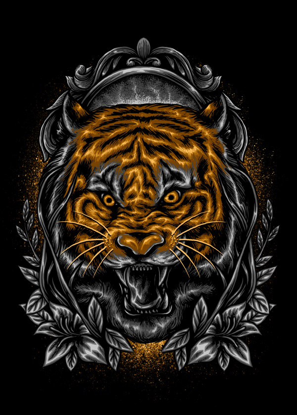 tiger artwork design tees t-shirt Clothing apparel dark tigers beast forsale sale