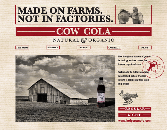 Brand Republic cola coke cow beverage natural