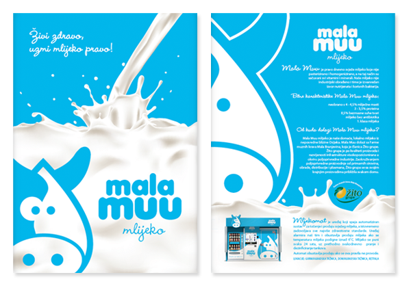 Mala Muu Milk Mala Muu mlijeko Mljekomati Fresh Milk Dispensers Milk Machines Fresh Milk Milk Bottle Design visual identity