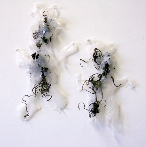 black and white silicone sculpture mixed media nylon skin plastic