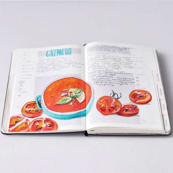 moleskine Copic recipe sketchbook sketch Marker multiliner journaling