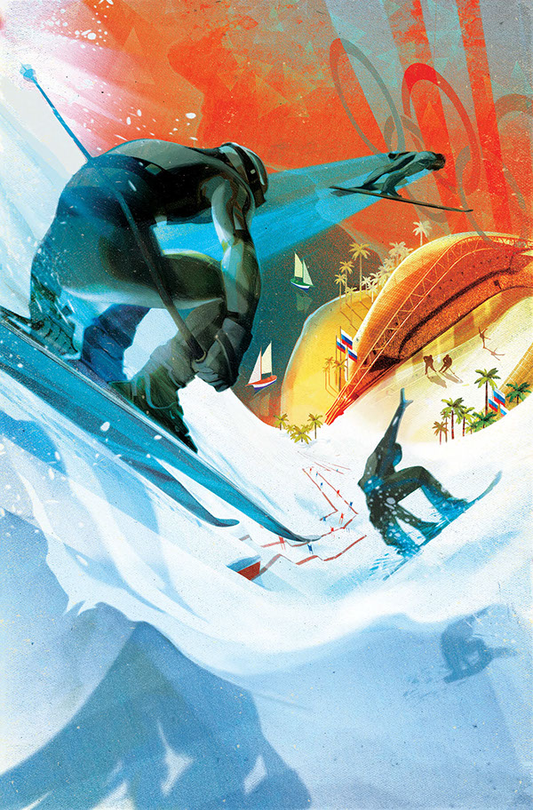 New York Times Wayne Kamidoy sport sochi Olympic Games winter olympic games Ski Snowboarding ice skating snow snow sports Caucasian sport poster