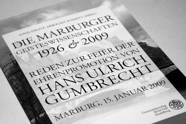 Gumbrecht doctorate University of Marburg Winter Verlag