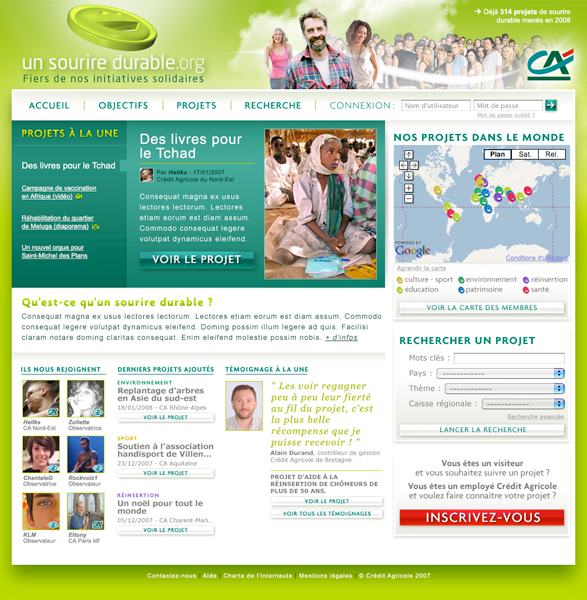 Bank Credit Agricole Website Sustainable Development