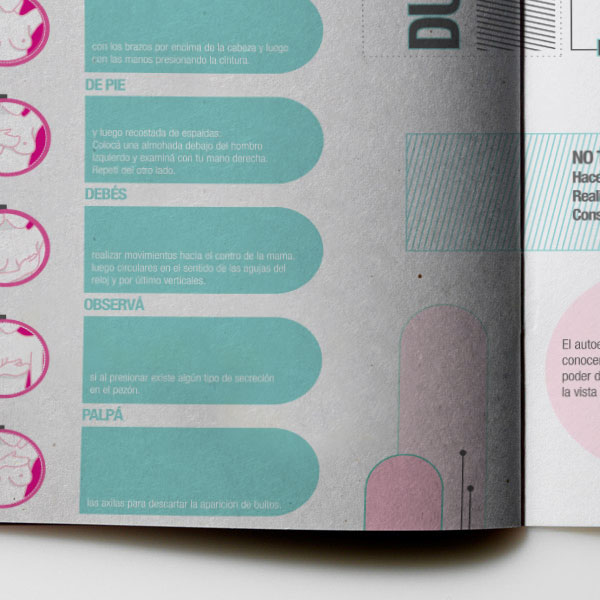 infografia cancer de mama campaña gráfica stickers aficheta afiche revista diptico