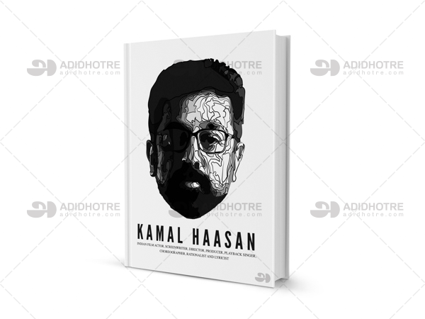 Kamal Haasan living legend actor kamal Haasan Hassan art fan made poster illustrations Hardcore mock tshirt indian unnai pol oruvan
