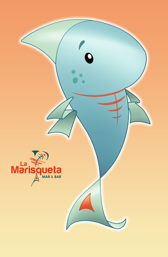 Character design restaurant fish pez Queretaro ilustrator ilustrador Gabriel herrera gabulus