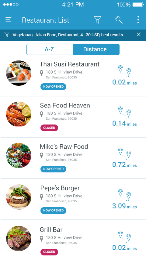 mobile ios restaurant application