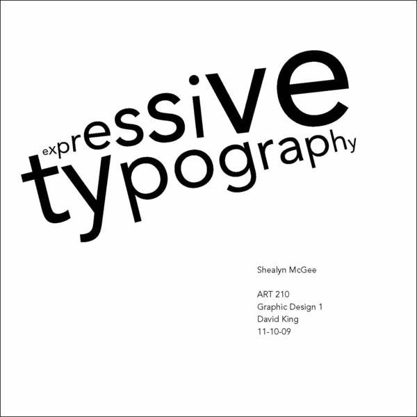 graphic design 1 typography expressive