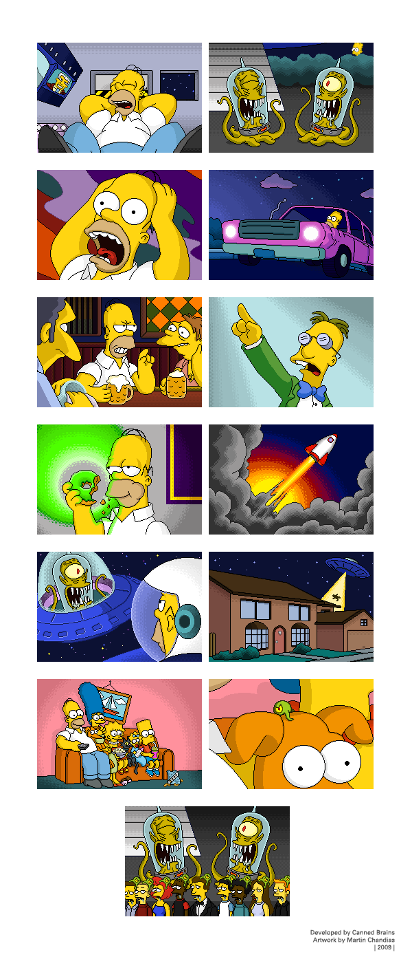 2D art Pixel art mobile devices mobile games Advergames the simpsons personal LatinAmerica canned brains